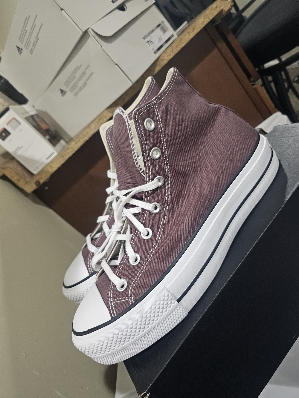 Converse Women's High Top Canvas Sneakers in Maroon